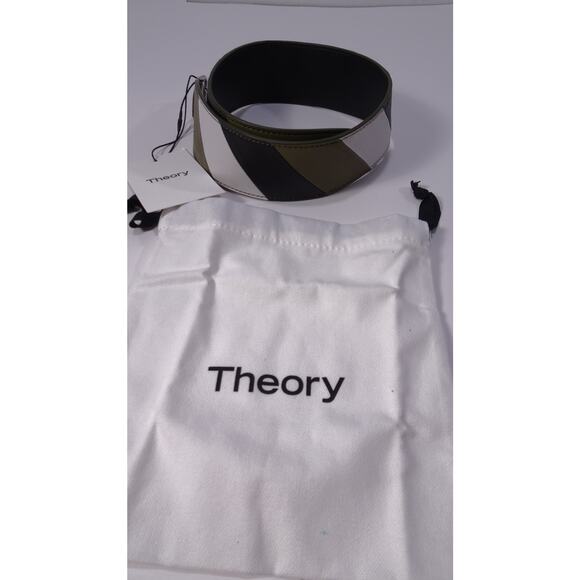 Theory Women's Transformer Patchwork Strap Military Green Halyan Leather NWT 125 - Picture 5 of 15